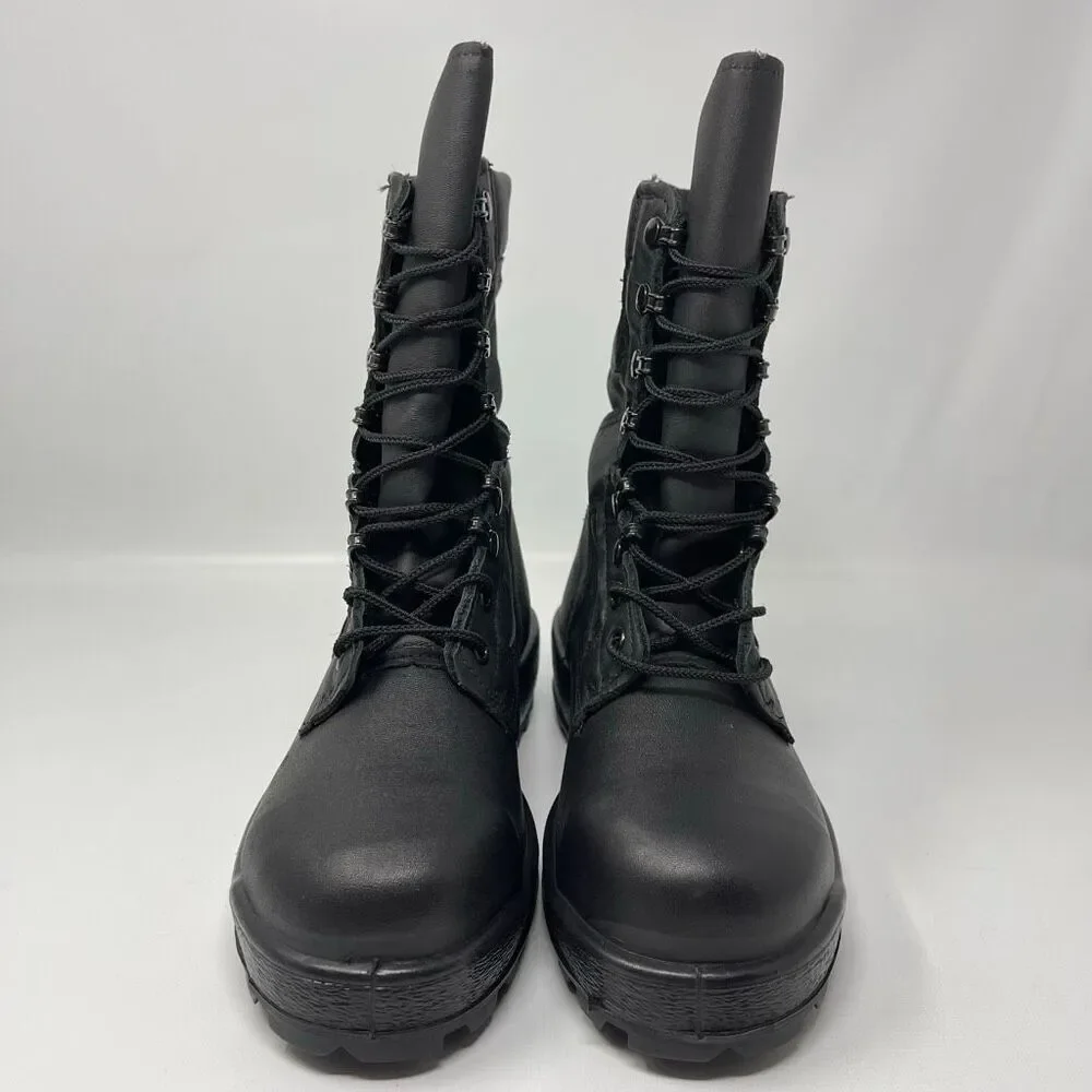 McRae Navy Steel Toe Combat Boots Mens Size 8RF Black Leather ASTM Shoes 9052